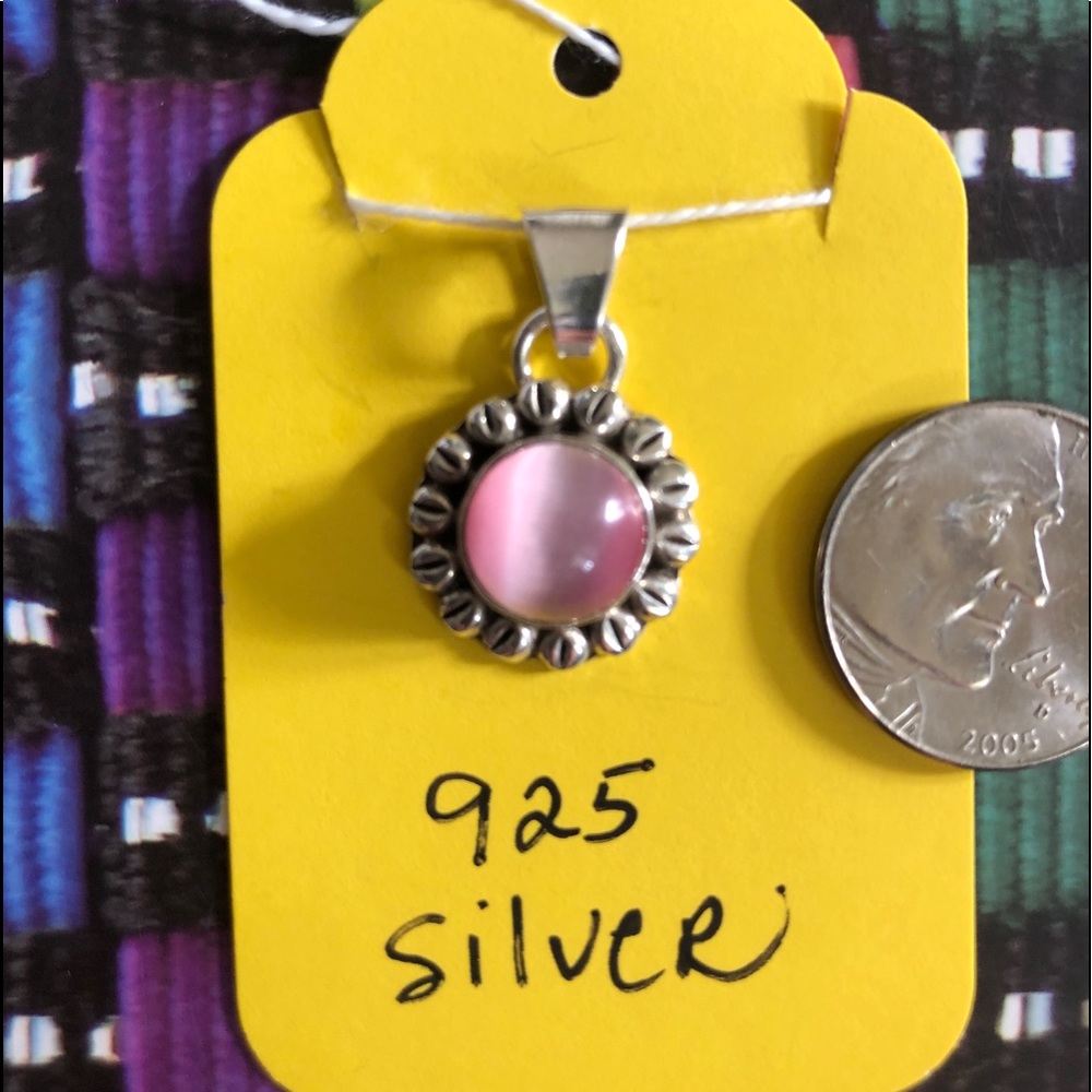 925 Silver & Pink Pendant - Picture 2 of 3